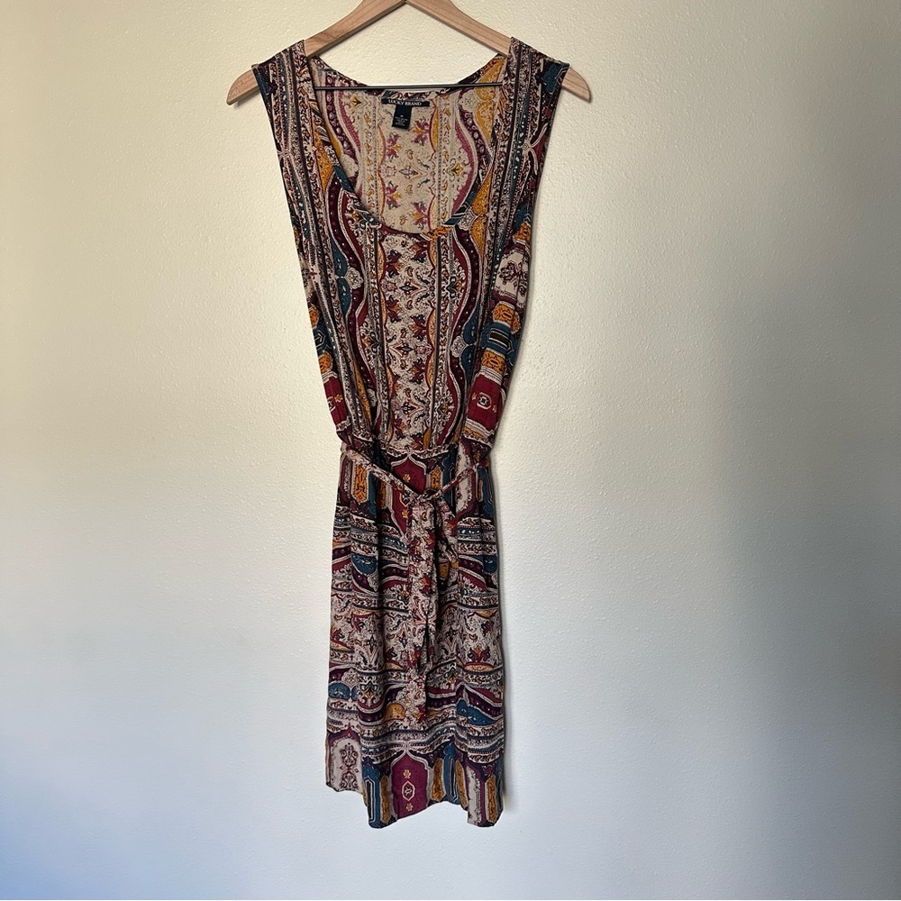 Lucky Brand Paisley Midi Dress in Cream, Red, Teal, Mustard